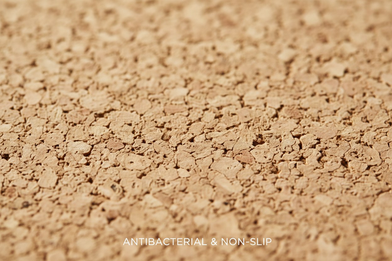 Détail de la texture naturelle du liège antidérapant